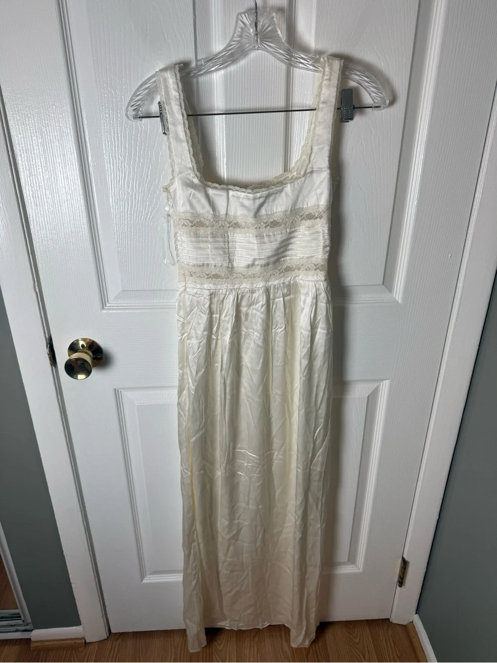 House of CB Illiana Ivory Real Silk Maxi Dress XS